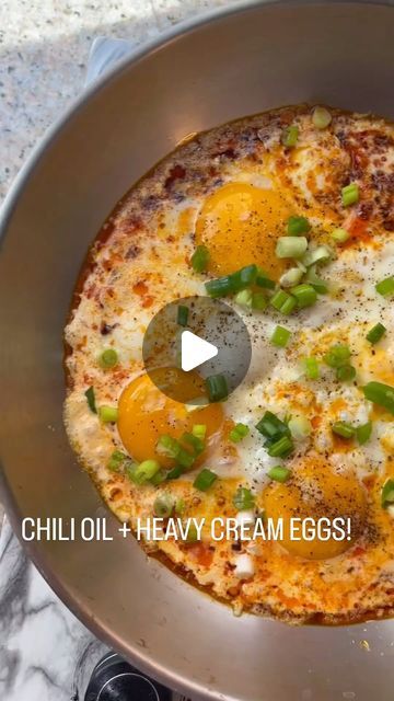 Maxismalls on Instagram: "CHILI OIL + HEAVY CREAM EGGS Breakfast!😋😋👌👌" Chili Cream Eggs, Heavy Cream Chili Oil Eggs, Cream Fried Eggs, Chili Eggs Breakfast, Heavy Cream Eggs, Chili Oil Eggs, Unique Breakfast Ideas, Unique Breakfast, Cream Cheese Breakfast