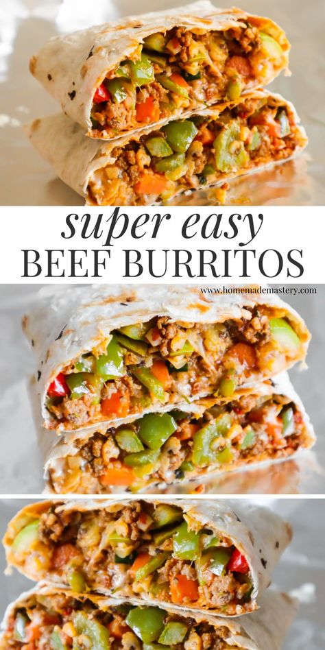 Best Burrito Recipe Beef, Minced Beef Burrito, Minced Meat Burrito, Lunch Ideas Using Ground Beef, Recipe For Burritos Ground Beef, Minced Beef Wrap Recipes, Dinner Ideas With Minced Meat, Meat Burritos Ground Beef, Healthy Minced Meat Recipes