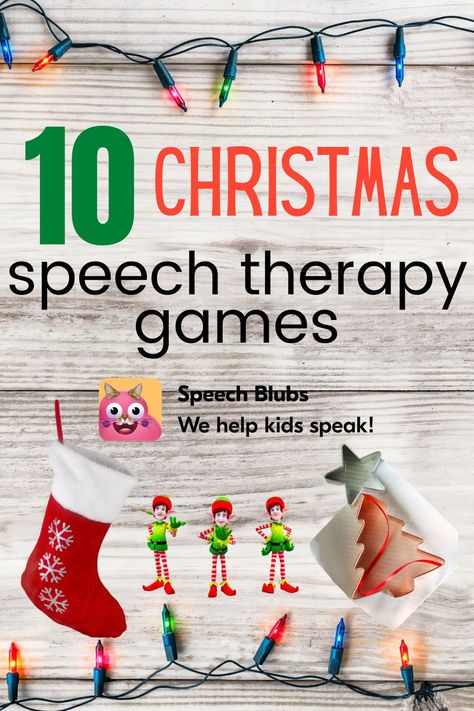 These no-prep speech and language Christmas games will make your class prep a breeze, will take the stress out of Christmas, and inject some cheer into your classroom.  In this blog, I present some of the best Christmas-themed speech games to make December a little easier for everybody. Try these engaging and fun holiday activities. Christmas Language Activities Toddlers, Christmas Language Activities, Speech Therapy Christmas Activities, Christmas Speech Therapy Activities, Games For Speech Therapy, Speech Therapy At Home, Christmas Therapy, Christmas Speech Therapy, Speech Therapy Activities Language