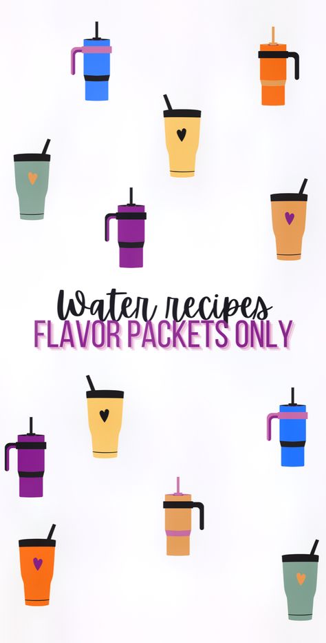 I’ve been sick and have canva on my phone. You’re welcome #watertok la... | WaterTok | TikTok Flavored Water Recipes With Flavor Packets, Water Recipes With Flavor Packets, Flavored Water Recipes Packets, Water Flavor Packet Recipes, Drink Combos, Water Packets, Water Tok, Flavor Water, Flavored Water Drinks