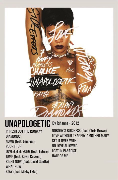 minimal polaroid album poster for unapologetic by rihanna Rhianna Album, Rihanna Album Cover, Rihanna Unapologetic, Rihanna Albums, Rihanna Music, Rihanna Song, Rihanna Cover, Music Cover Photos, Minimalist Music