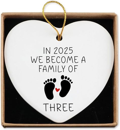 Amazon.com: New Mom Dad Gifts Ceramic Ornament Keepsake Sign Heart Plaque In 2025 We Become a Family of Three Pregnancy Announcement Gifts for New Parents Baby Reveal Ideas Christmas Ornament : Baby Third Pregnancy Announcement, Baby Reveal Ideas, Christmas Pregnancy Reveal, Pregnancy Announcement To Parents, Third Pregnancy, Digital Invitations Wedding, Christmas Pregnancy Announcement, Pregnancy Announcement Gifts, Christmas Pregnancy