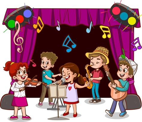 Cartoons Group, The Cartoon, The School, Choir, Vector Art, Activities For Kids, Dancing, Vector Free, Singing