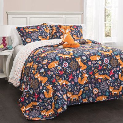 Mack & Milo Levan Fox Reversible Quilt Set Fox Bedroom, Fox Quilt, Reversible Bedding, Lush Decor, Twin Quilt, Reversible Quilt, Quilt Set, Kids Bedding, Quilt Sets