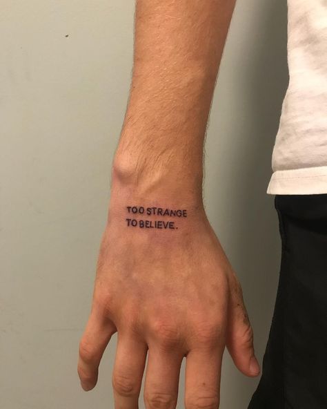 STÄBI on Instagram: “Too strange to believe. @okbutwhereisthechardonnay. #toyeralstoy” Weird Tattoos, First Tattoo, Tattoos For Guys, Tattoo Quotes, Tatting, Tattoos, On Instagram, Quick Saves, Instagram