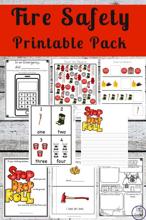 Fire Safety Printable Pack Homeschool Outings, Free Fire Safety Printables, Firefighter Activities, Fire Safety Worksheets, Safety Worksheets, Fire Safety Free, Fire Safety Theme, Safety Activities, Fire Safety Activities