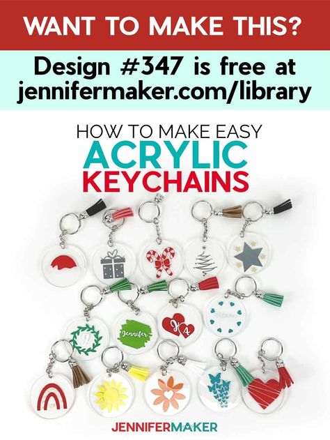 Easy Acrylic Keychains: 14 Fun Designs - Jennifer Maker Keychains With Vinyl, Acrylic Keychain Ideas, Cricut Acrylic, Easy Personalized Gifts, Jennifer Maker, Keychain Svg, Organizing Challenges, Smart Materials, Holiday List