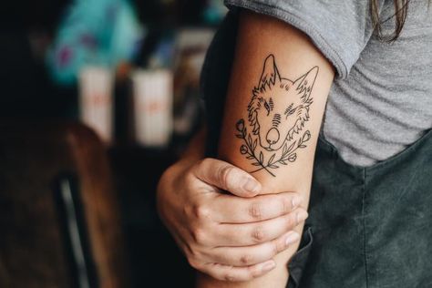 Loth Wolf Tattoo, Ahsoka Tano Tattoo Minimalist, Ahsoka Sleeve Tattoo, Rebels Star Wars Tattoo, Star Wars Rebels Tattoo Ideas, Star Wars Rebels Loth Wolf Tattoo, Loth Wolf, Body Markings, Worst Tattoos