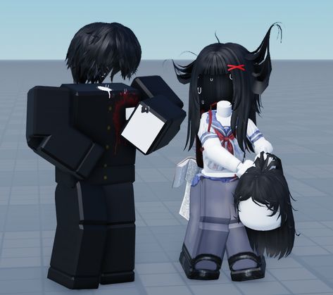 Matching Anime Roblox Avatars, Halloween Roblox Avatar Matching, Yandere Roblox Avatar, Roblox R6 Matching Fits, Jstn Mm2 Fanart, Yandere Roblox Outfit, Anime Matching Roblox Outfits, Resident Evil Roblox Avatar, Cute Roblox Matching Outfits