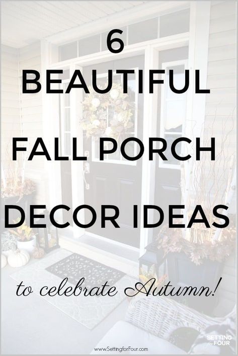 6 Beautiful Fall Porch Decorating Ideas To Celebrate Autumn! Fall planter ideas, fall lantern tips, pumpkins and fall flowers #fall #porch #decor #easy #home #ideas Outdoor Planters Front Door, Fall Planter Ideas, Fall Potted Plants, Fall Porch Decorating Ideas, Fall Pots, Fall Lanterns, Fall Lantern, Fall Porch Decor, Porch Decorating Ideas