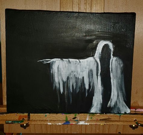 Painting Ideas On Canvas Aesthetic Dark, Dark Paintings Creepy Easy, Paintings Creepy, Black Painting Ideas, Acrylic Painting Tutorials For Beginners, Painting Tutorials For Beginners, Art Steps, Dark Paintings, Home Painting