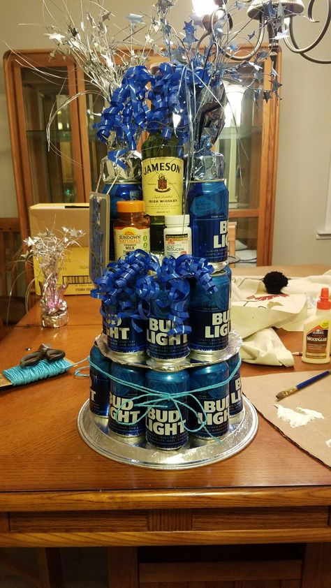 Jack's 50th Beer Cake Pepsi Cake, 21st Birthday Gifts For Guys, 21st Birthday Gifts For Boyfriend, 21st Birthday Beer Cake, 21st Birthday Cake For Guys, 21st Birthday Boy, Beer Cakes, Birthday Present Diy, Birthday Beer Cake