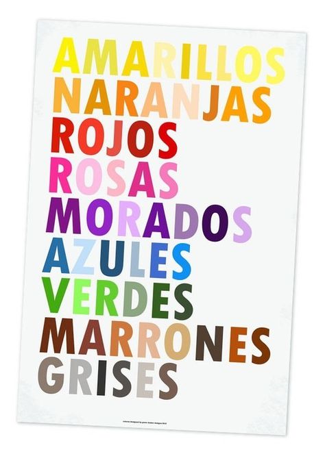 Rebecca in our Customer Communication Team failed in 2012, but this year is really going to try to learn Spanish - buena suerte! Colors In Spanish, Class Crafts, Spanish Colors, Spanish Posters, Learning Tips, Spanish 1, Spanish Learning, Spanish Activities, Spanish Vocabulary