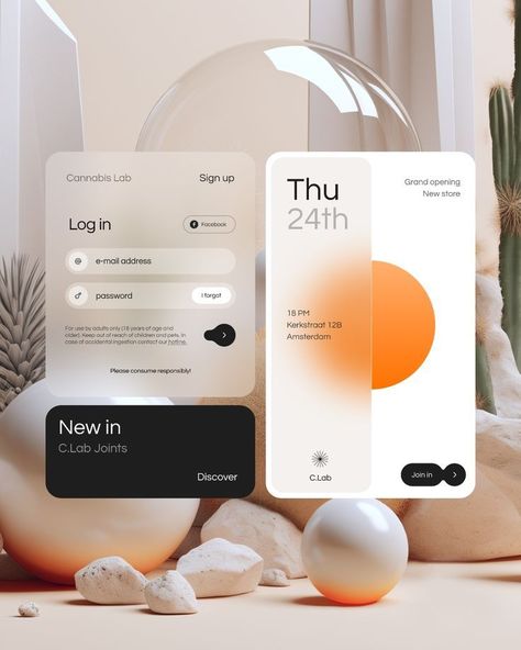 Web Design Glassmorphism, Website List Design, Home Page App Design, Product Design Website, Glassmorphism Web Design, Social Media Ui Design, Minimalist Ui Design, Glassmorphism Ui, Figma Design Ideas