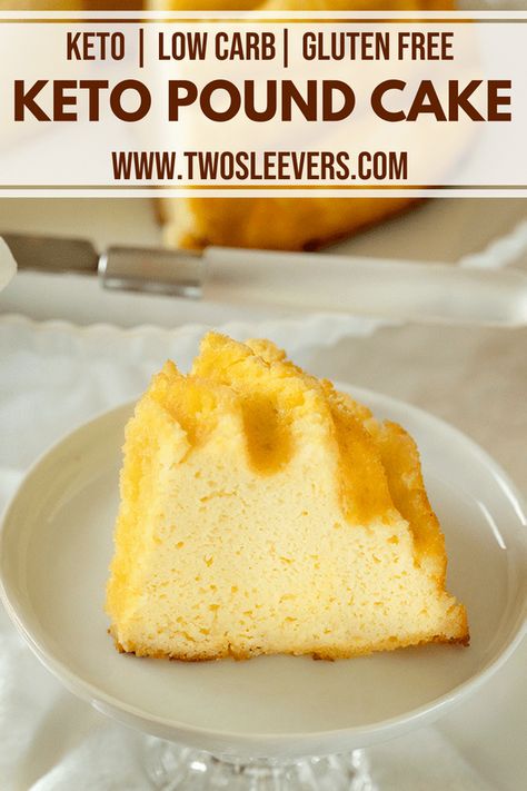 Keto Pound Cake | Low Carb Pound Cake | Low Carb Desserts | Keto Desserts | Low Carb Cake Recipes | Keto Cake Recipes | Sugar Free Pound Cake | Gluten Free Pound Cake | Gluten Free Dessert Recipes | Grain Free Cake | Two Sleevers | #twosleevers #cake #keto #lowcarb #glutenfree #poundcake Keto Pound Cake, Gluten Free Pound Cake, Cheese Pound Cake, Postre Keto, Low Carb Cake, Cream Cheese Pound Cake, Low Carb Dessert, Keto Cake, Keto Brownies