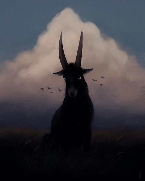 Ground turning dark, growing cold. (Happy Halloween!) #artistsoninstagram #gothic #illustration #surreal #goat #autumn #contemporaryart… Haunted By Animals, Jenna Barton, Dnd Setting, Art Sinistre, Black Goat, Art Noir, Colossal Art, A Goat, 다크 판타지