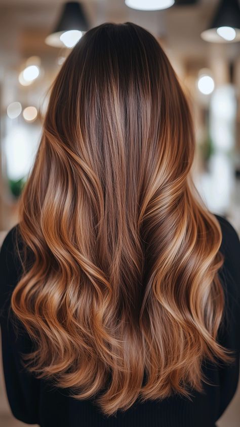 Brighten up your dark brown hair! These 50 stunning caramel highlights are perfect for 2024, adding a touch of warmth and elegance to your style. Whether you're looking for a subtle glow or a bold transformation, these highlights will enhance your natural beauty. Find your perfect shade today! #CaramelHighlights #DarkBrownHair #2024HairTrends #HairInspiration #GlamHair #ColorIdeas #BeautyInspo #ChicStyles #HairstyleGoals #MakeoverMagic Rich Caramel Balayage, Warm Brown Hair With Highlights Caramel, Light Chocolate Brown Hair Color Caramel, Cinnamon Highlights On Brown Hair, Brown Hair With Highlights Caramel, Warm Brown Hair With Highlights, Light Caramel Brown Hair, Caramel Highlights On Dark Brown, Warm Caramel Balayage Honey