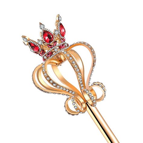 Amazon.com: Pensoda Gold Pearl Rhinestone scepter Festival Wand Pageant Costume Props (Gold-Red): Kitchen & Dining Queen Of Hearts Halloween, Pageant Costumes, Halloween Party Dress, Party Hair Accessories, Queen Costume, Fairy Princess, Red Kitchen, Fairy Princesses