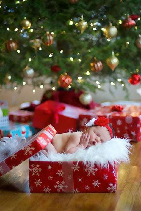 23 Adorable DIY Christmas Baby Photo Ideas - Just Simply Mom Newborn Christmas Pictures, Diy Christmas Photoshoot, Cute Photo Ideas, Baby Christmas Photography, Newborn Christmas Photos, Christmas Baby Pictures, Baby Christmas Photos, Kind Photo, Photo Deco