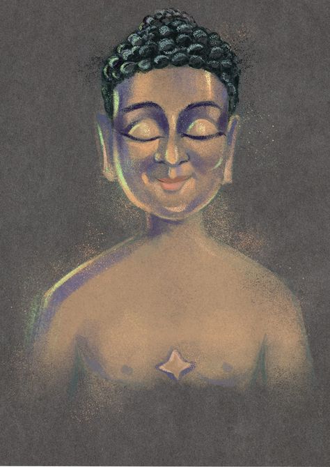 Digital Soft Pastel Work Buddha Charcoal Drawing, Soft Pastel, Pastel