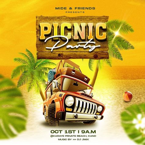 Picnic party design Picnic Poster Design Graphics, Picnic Flyer Design Ideas, Picnic Banner Design, Hangout Background, Picnic Poster Design, Picnic Flyer Design, Hangout Flyer Design, Picnic Background, Picnic Poster