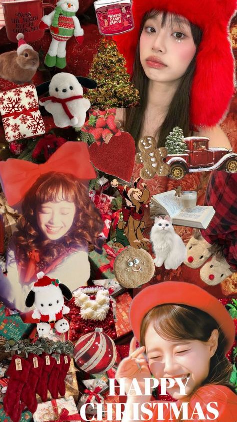 Cute Red Lockscreen, Kpop Winter Wallpaper, Chuu Christmas Icons, Kpop Wallpaper Christmas, Kpop Christmas Aesthetic, Christmas Kpop Wallpaper, Chuu Christmas, Kpop Christmas Wallpaper, Chuu Wallpaper