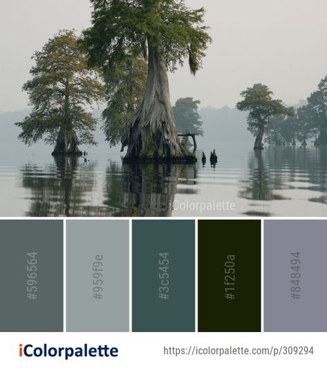 51 Bayou Color Palette ideas in 2021 | iColorpalette Swampy Color Palette, Marsh Color Palette, Bayou Color Palette, Swamp Color Palette, River Color Palette, Color Branding, Swamp Witch, Color Palette Ideas, Water Nymphs