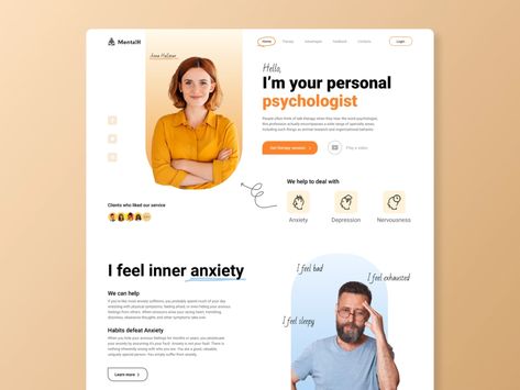 Website | Psychologists service | Concept by Andrii Boichuk on Dribbble Psychologist Website Design, Psychology Website Design, Design Portfolio Site, Psychology Website, Therapy Website Design, Consulting Website, Service Website, Digital Advertising Design, Websites Inspiration