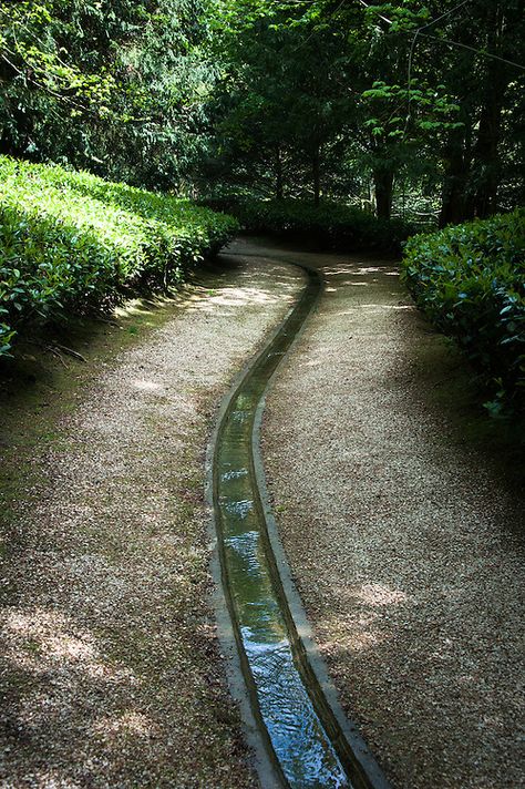 Garden Rill Ideas, Water Rill, Waterscape Design, Yard Drainage, Backyard Water Feature, Sunken Garden, House And Garden, Garden Architecture, Water Features In The Garden