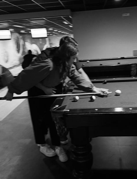 Couples Playing Games Aesthetic, Couples Playing Pool Table, Pool Table Aesthetic Couple, Couples Activity Aesthetic, Couple Bar Aesthetic, Love Game Aesthetic, Cinema Couple Date, Billiard Couple, Gaming Couple Goals