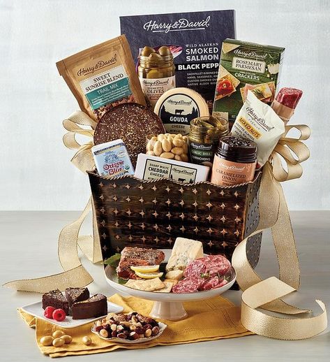 Wafer Rolls, Rosemary Salmon, Wine Basket, Garlic Beef, Harry & David, Best Gift Baskets, Cinnamon Pecans, Cheese Straws, Vanilla Spice