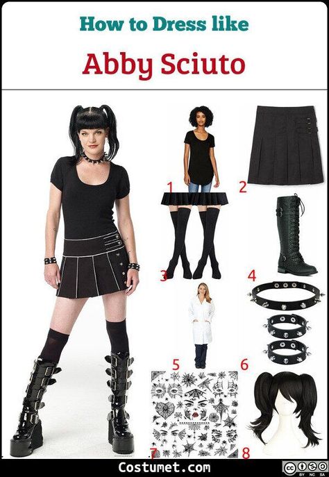 Abigail Costume, Ncis Abby Costume, Ncis Costume, Abby Ncis Costume, Abby Scuito Costume, Ncis Abby Sciuto Aesthetic, Abby Ncis Aesthetic, Abby Sciuto Costume, Ncis Halloween Costumes