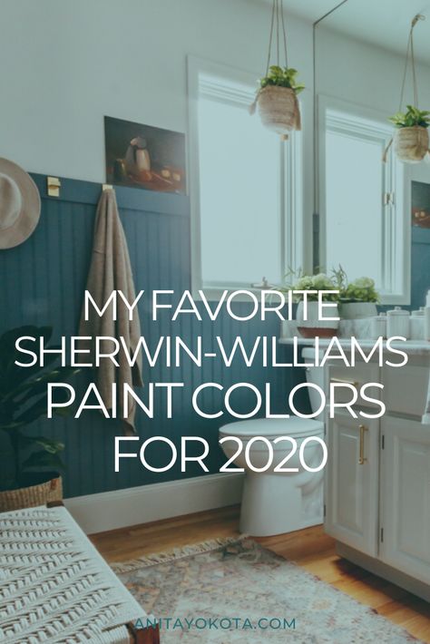 My Favorite Sherwin-Williams Paint Colors | Anita Yokota | One of the most asked questions I get from my readers is, “What paint color is that?” So on the blog I thought I would round up my favorite Sherwin-Williams paint colors that I used in my home and recent design projects for you! #paint #homedecor #modernhome Sw Mediterranean Paint, Hgtv Paint Colors Sherwin Williams, Best Sherwin Williams Paint, Magnolia Homes Paint, Painting Trim White, Coastal Paint Colors, Modern Eclectic Home, Hipster Home Decor, Modern Paint Colors