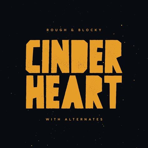 Cinderheart is a blocky, textured font I released just last week. Was a fun font to make but rendering the textures was super rough on my… Rough Typography, Handmade Logo Design, Typography Typeface, Handmade Logo, Typeface Font, Retro Typography, Bold Typography, Title Card, Cool Fonts