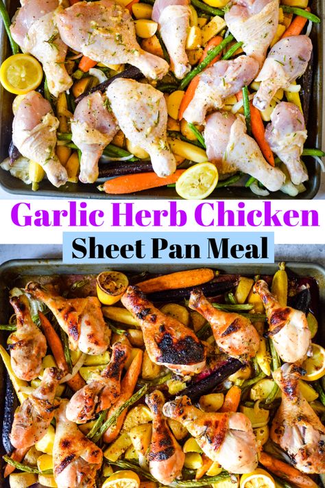 Drumstick One Pan Dinner, Drumstick Chicken Sheet Pan, Dinner Recipes Chicken Drumsticks, Chicken Leg Quarters Sheet Pan Dinner, Chicken Drumstick One Pan Meal, Healthy Chicken Drumsticks Recipes, Chicken Drumsticks Sheet Pan Dinner, Chicken Drumstick Meal Prep, Chicken Legs Sheet Pan Dinner