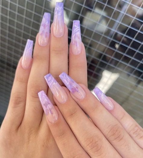 @dazialynese Spring Nails Coffin, Blue Stiletto Nails, Engagement Nails, Simple Spring Nails, Nails Dark, Lilac Nails, Purple Acrylic Nails, Purple Nail Designs, Purple Nail