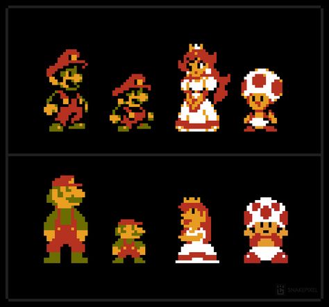 Mario And Peach, Super Mario Rpg, 8 Bit Art, Piskel Art, Pixel Characters, Pixel Art Tutorial, 2d Game Art, Cool Pixel Art, Pixel Art Characters