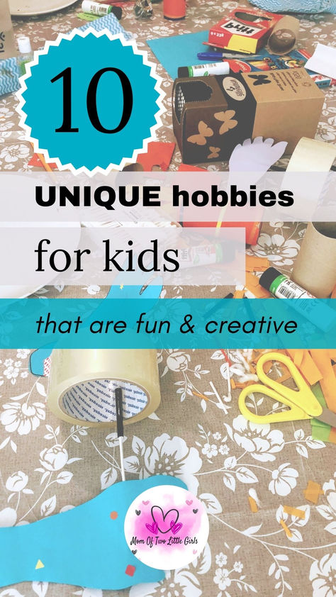 Hobbies for kids! 10 unique hobbies that kids will love. These activites are fun and creative with something for everyone. Unique Hobbies, Hobbies For Girls, Hobbies For Kids, Baking With Kids, Fun Hobbies, Activities To Do, Creative Activities, Business For Kids, New Hobbies