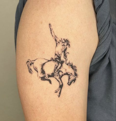 Cowboy Tattoo, Horse Tattoo Design, Cowgirl Tattoos, Cowboy Tattoos, Country Tattoos, Western Tattoos, Bull Tattoos, Wild Tattoo, Handpoke Tattoo