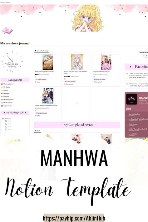 This minimal Manhwa Reading Journal Notion Template will enable you to manage your book collection in one place. This Notion Planner Template has everything you need - from outlining your reading tracker, Library, and Genres, to organizing your favorite quotes and reviews, and Manhwa platforms to help you keep your organized and have time to enjoy your novel rather than trying to find them! Notion Planner Template, Journal Notion, Notion Planner, Journal Lists, Small Business Planner, Reading Tracker, Notion Template, Student Planner, Project Planner