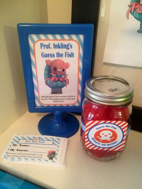 Michael's Octonauts Adventure Party. Professor Inkling's Guess the Swedish Fish Game. Octonauts Birthday Party Games, Octonauts Party Games, Octonauts Birthday Party, Octonauts Party, Adventure Party, Swedish Fish, Party Goodies, Birthday Party Activities, 1 Birthday