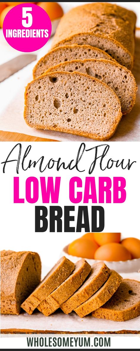 Almond Flour Bread Recipes, Best Low Carb Bread, Almond Flour Bread, Almond Bread, Flour Bread, Lowest Carb Bread Recipe, Almond Flour Recipes, Low Carb Breakfast Recipes, Fat Foods