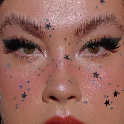 Lou on Instagram: “Negative Space and Stars ✨ PRODUCTS: Base: @danessa_myricks Prism FX hydrating lotion @glowbyauric Glow Lust in Selenite @bourjoisau…” Fairy Lips, Space And Stars, Pears Soap, Candy Photoshoot, High Fashion Makeup, Healthy Mix, Avant Garde Makeup, Soft Matte Lip Cream, Star Makeup