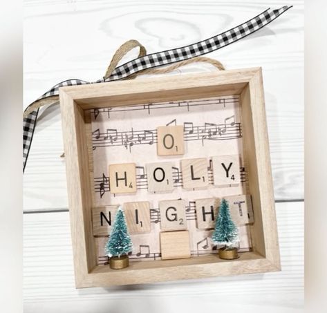 Scrabble Tile Crafts Christmas Gifts, Scrabble Tile Crafts, Scrabble Crafts, Christmas Shadow Boxes, Tile Crafts, Shelf Sitters, Scrabble Tiles, Crafts Christmas, Christmas 2023