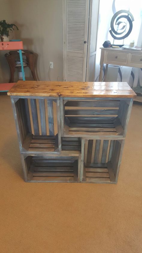 Crate Furniture, Diy Decor Ideas, Home Diy Decor, Diy Home Furniture, Home Diy Projects, Diy Furniture Table, Storage Diy, Furniture Storage, Pallet Wood