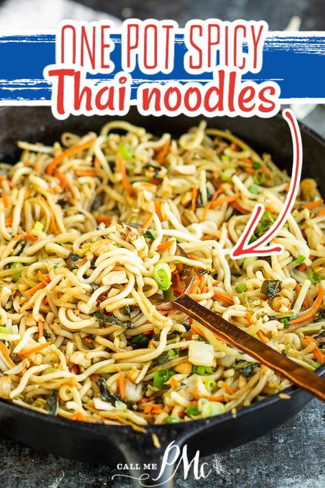 Thai noodles Thai Noodles Recipe, Recipes Noodles, Ginger Asian, Thai Recipes Noodles, Spicy Thai Noodles, Homemade Chinese, Thai Recipe, Thai Noodles, Meatless Main Dishes