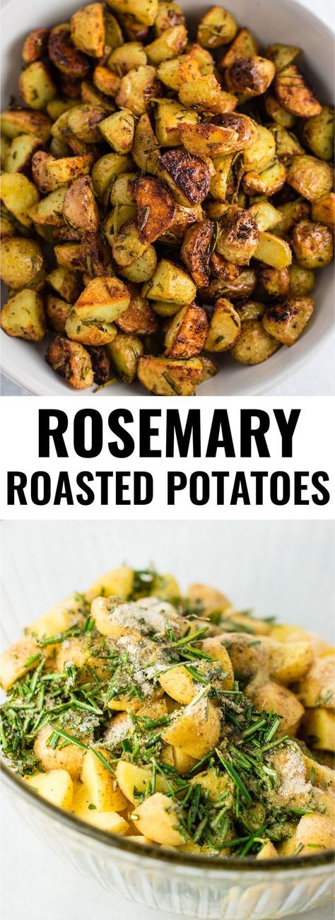 Rosemary roasted potatoes recipe made with fresh rosemary and olive oil. Everyone will love this easy side dish! #rosemaryroastedpotatoes #vegan #sidedish #roastedpotatoes Roasted Potatoes With Rosemary, Boil Potatoes, Vegetarian Roast, Fresh Herb Recipes, Cooking With Fresh Herbs, Rosemary Recipes, Potatoes Recipes, Roasted Potato Recipes, Herb Recipes