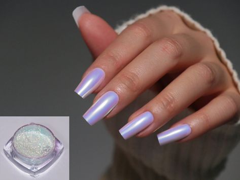 Best 18  light purple chrome nails you must try this year Nail Art New, Purple Chrome Nails, Easy Nail Designs Summer, Purple Chrome, Color For Nails, Mermaid Unicorn, Retro Nails, Chrome Nail Powder, Colorful Nail Art