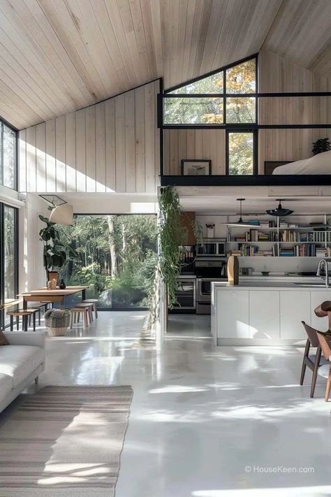 Scandinavian Tiny House, Scandinavian House Design, Scandinavian Loft, Scandinavian House, Modern Small House Design, Compact House, Tiny Cabins, Tiny House Interior, Tiny House Cabin