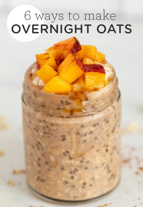 Zucchini Peach, Strawberry Zucchini, Easy Overnight Oats Recipes, Healthy Vegan Pasta, Easy Make Ahead Breakfast, Natural Breakfast, Overnight Oats Recipe Easy, Oats Recipes Breakfast, Oat Breakfast